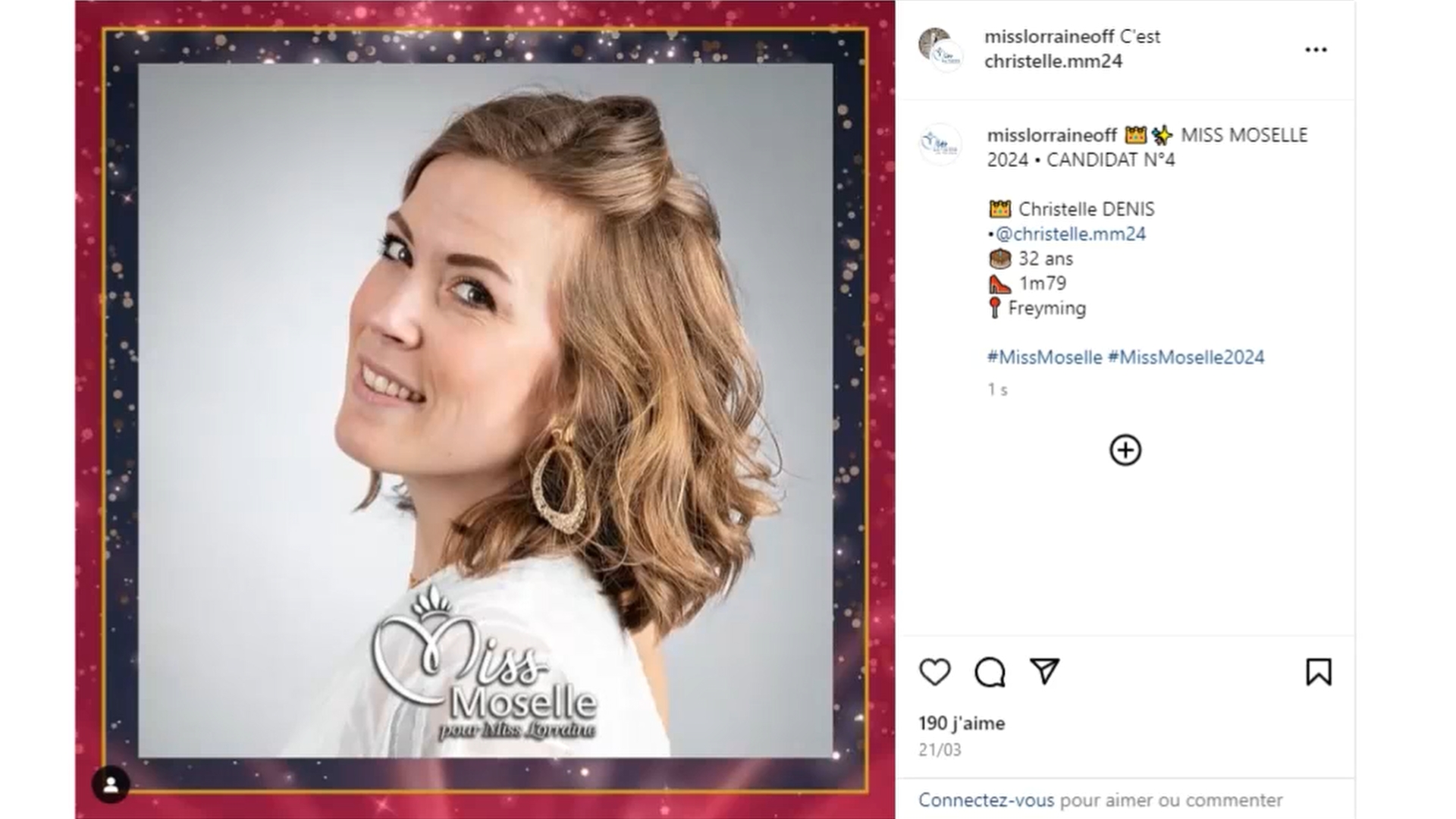 Zoom sur la candidate n°4 à l'élection de Miss Moselle Christelle